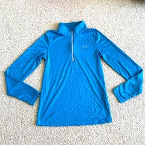 Under Armour Blue Long Sleeves Heatgear Loose Fit Size Youth Large